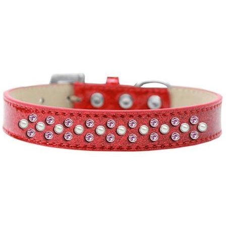 UNCONDITIONAL LOVE Sprinkles Ice Cream Pearl & Light Pink Crystals Dog CollarRed Size 12 UN785962